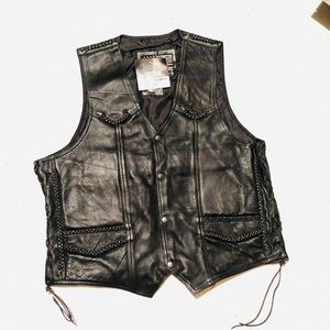 GENUINE LEATHER BIKER VEST